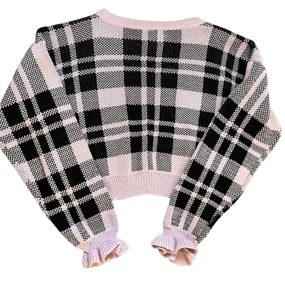 Glamorous Purple Plaid sweater sz Large - Picture 3 of 5